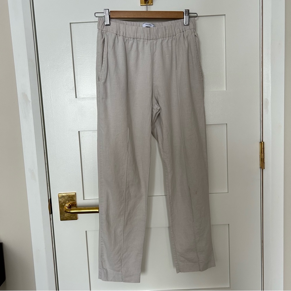MANGO linen pull on trousers
